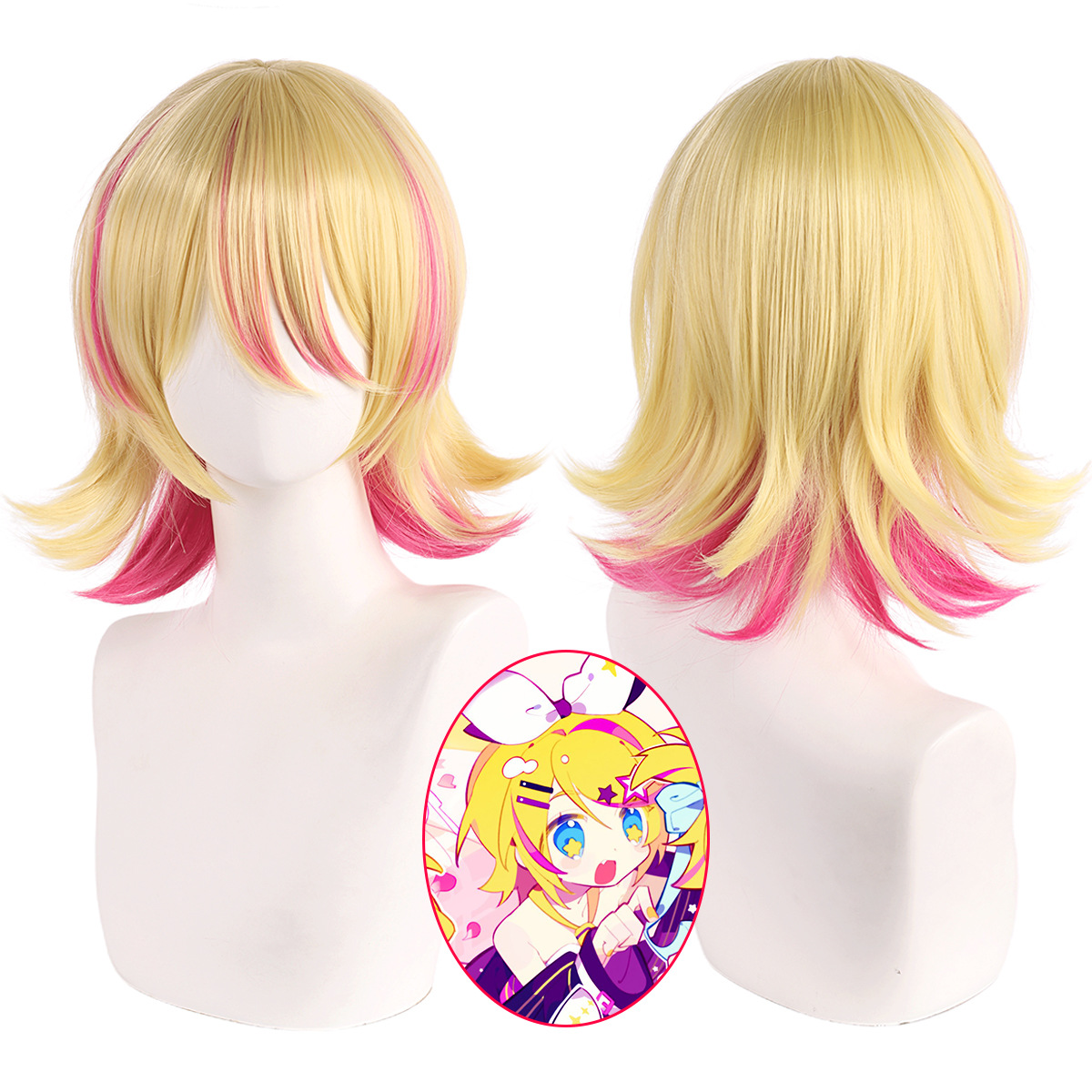 Anime Cosplay Roleplay - Synthetic Cosplay Wig Short Blonde Hair