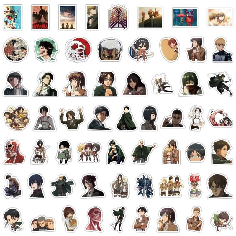 Anime Cosplay Roleplay - 60Pcs Attack on Titan Anime Stickers