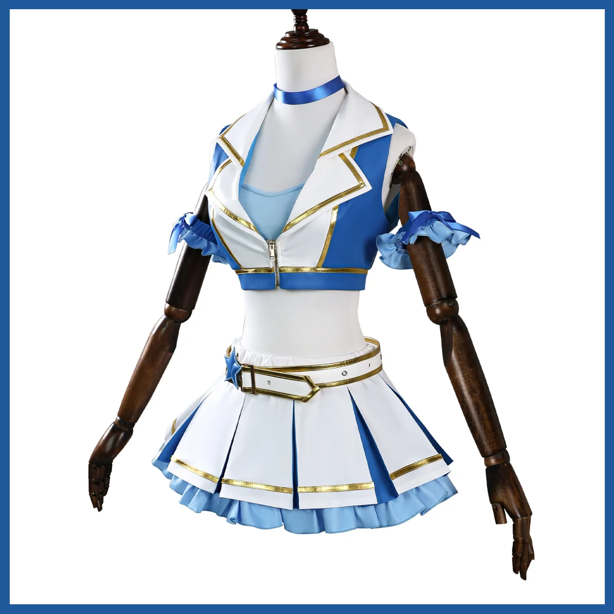 Blue White PU Coat Skirt Wig W - Re Zero Rem Wig review and price