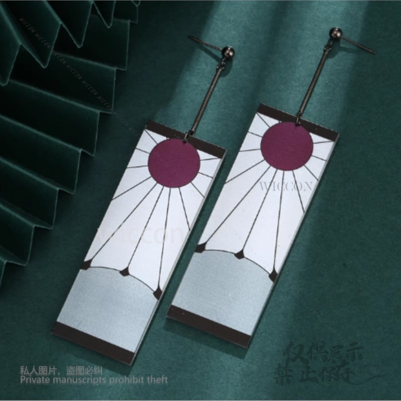 Acrylic Earrings Ear Clips Sty - Anime Cosplay Demon Slayer review and price