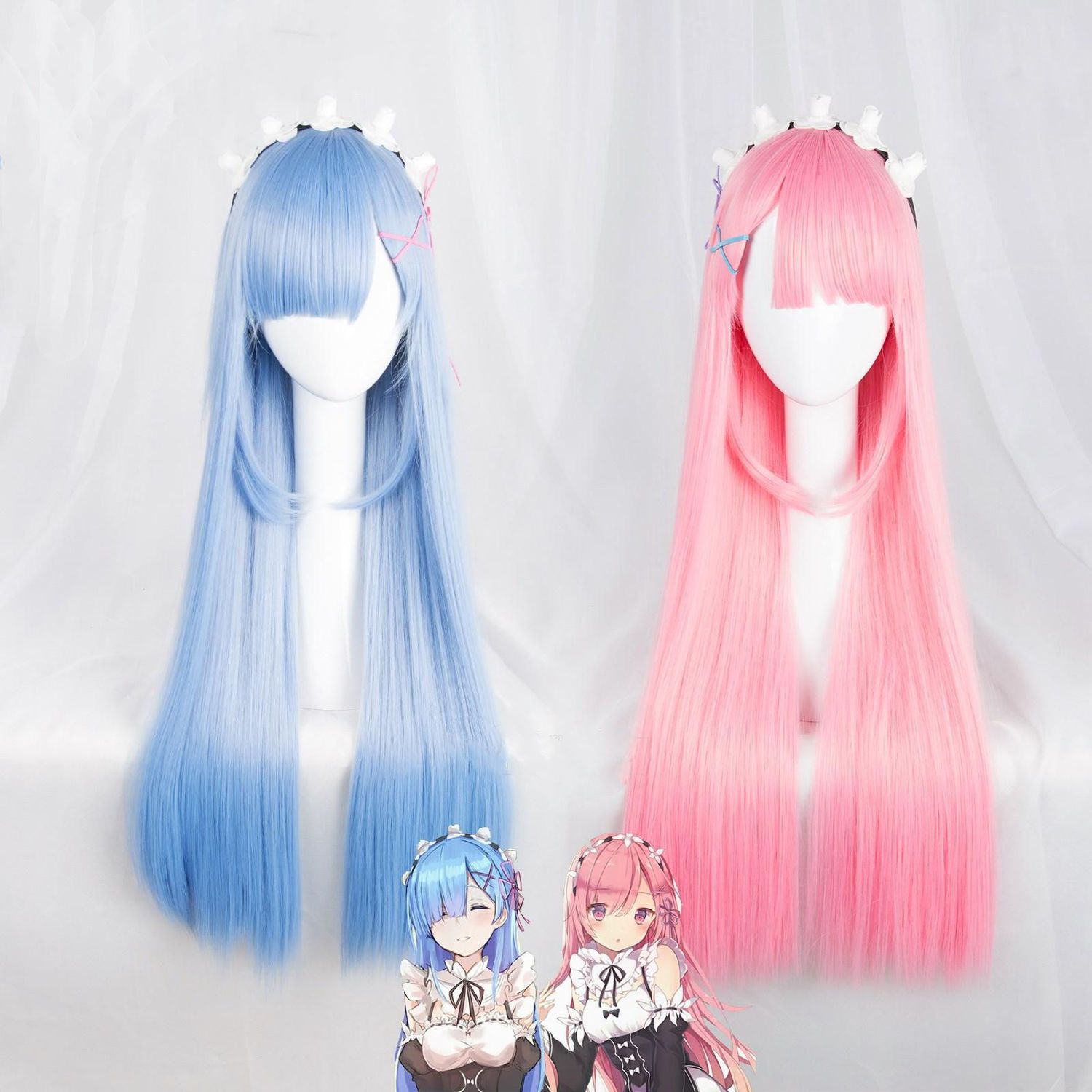 Re Zero Ram & Rem Cosplay Wig  - Re Zero Rem Wig review and price