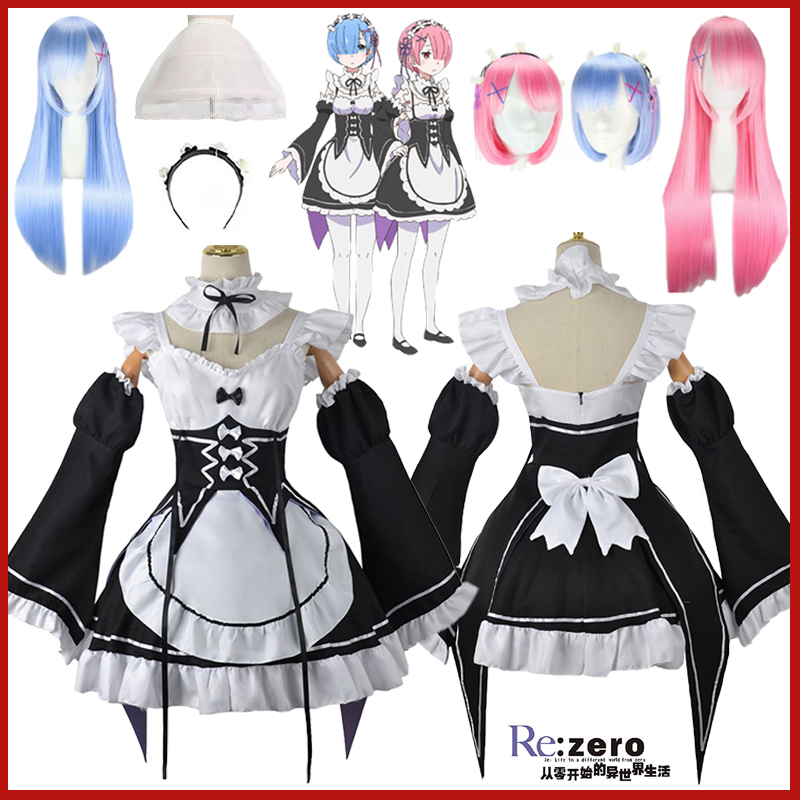 Anime Ram Rem Lolita Meid Cosp - Re Zero Rem Wig review and price